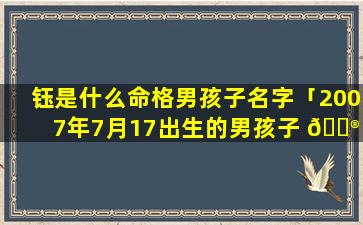 钰是什么命格男孩子名字「2007年7月17出生的男孩子 💮 是什么命格」